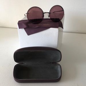 BRIAN ATWOOD Round jeweled sunglasses w/ case